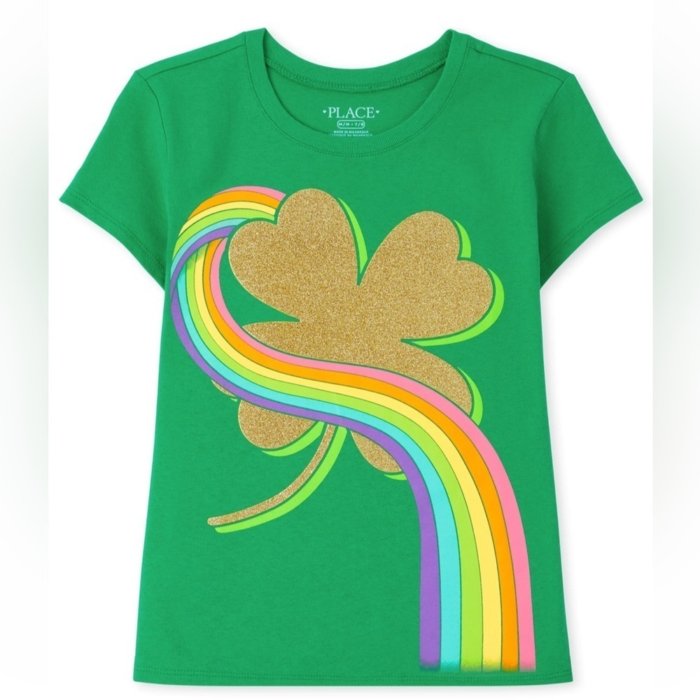 Girls St. Patrick's Day Shamrock Rainbow Graphic
Tee - Ireland‼️FINAL SALE